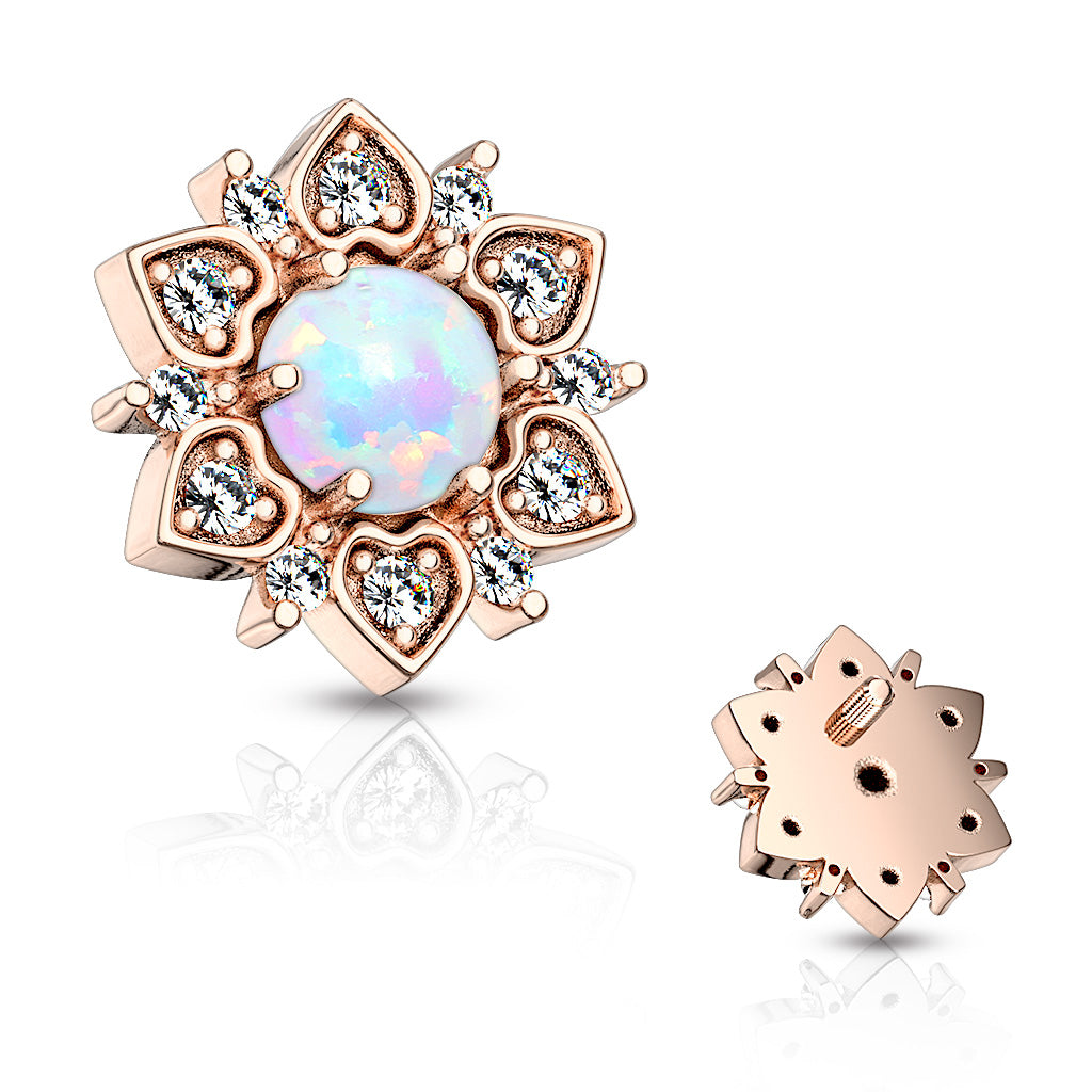 Opal Blossom Heart Microdermal Top 14g