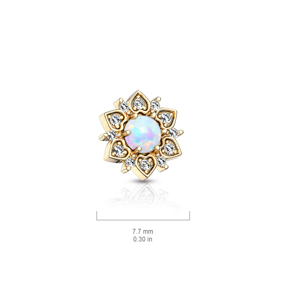 Opal Blossom Heart Microdermal Top 14g