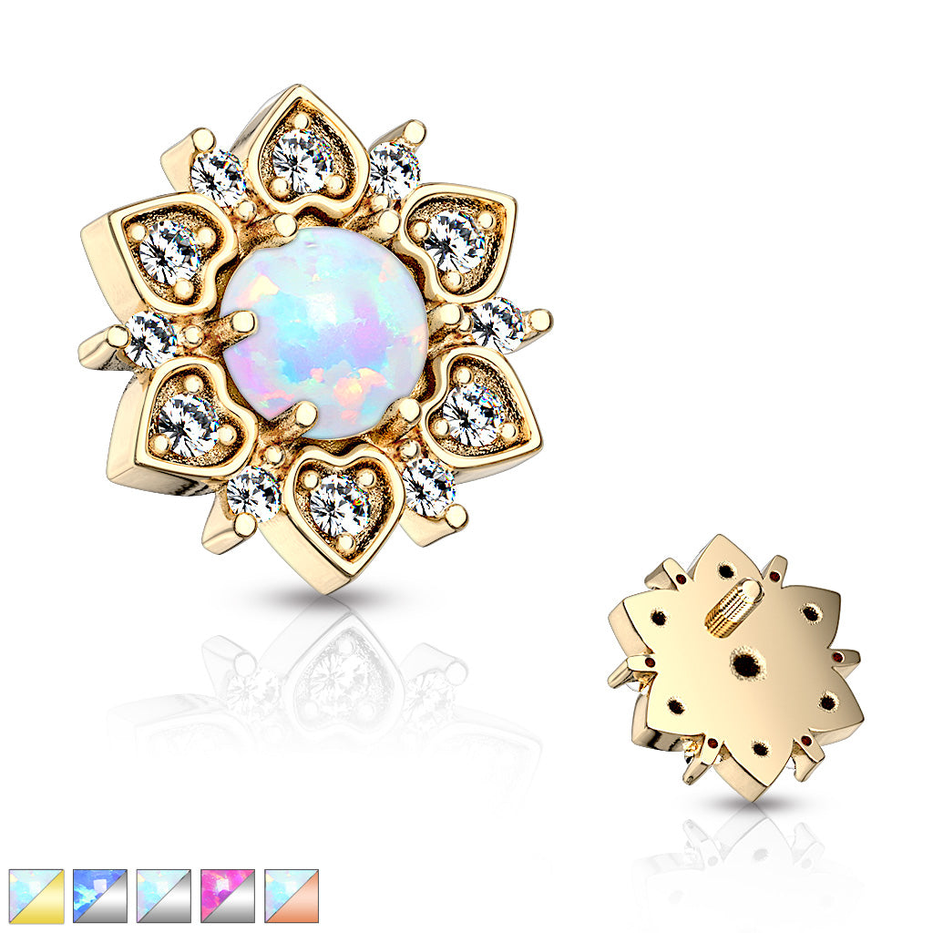 Opal Blossom Heart Microdermal Top 14g