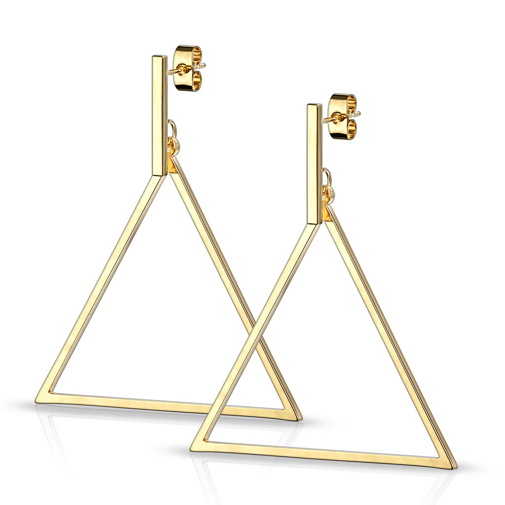 Triangle Dangle Stud Earrings