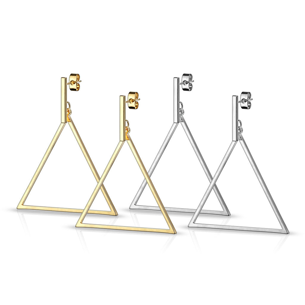 Triangle Dangle Stud Earrings