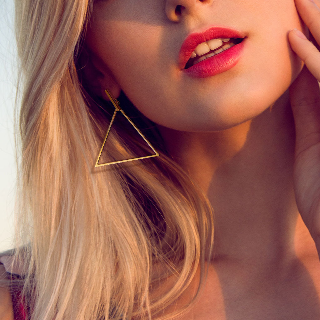 Triangle Dangle Stud Earrings