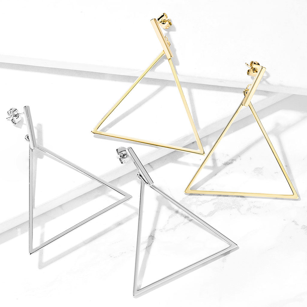 Triangle Dangle Stud Earrings