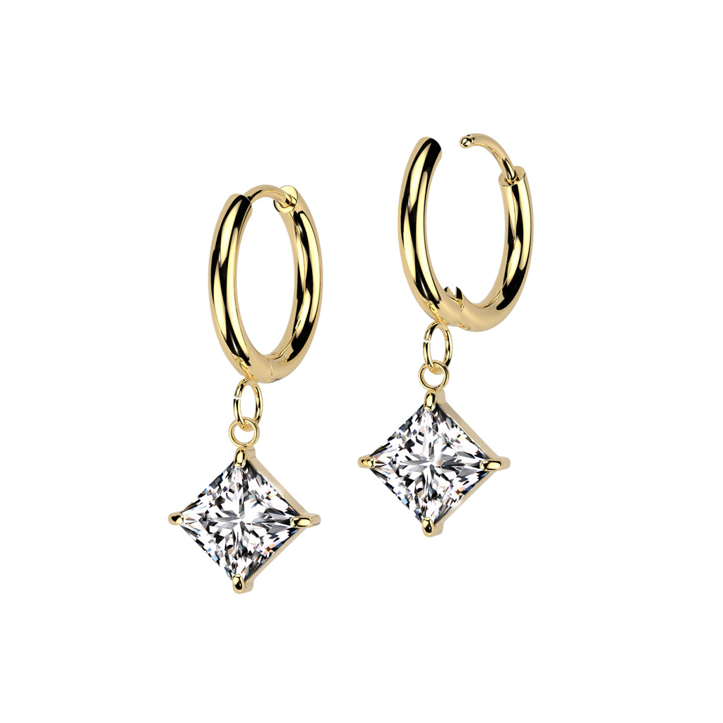 Square Sparkle Dangle Cuff Earrings