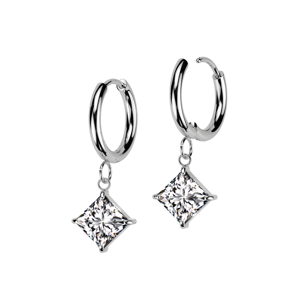 Square Sparkle Dangle Cuff Earrings