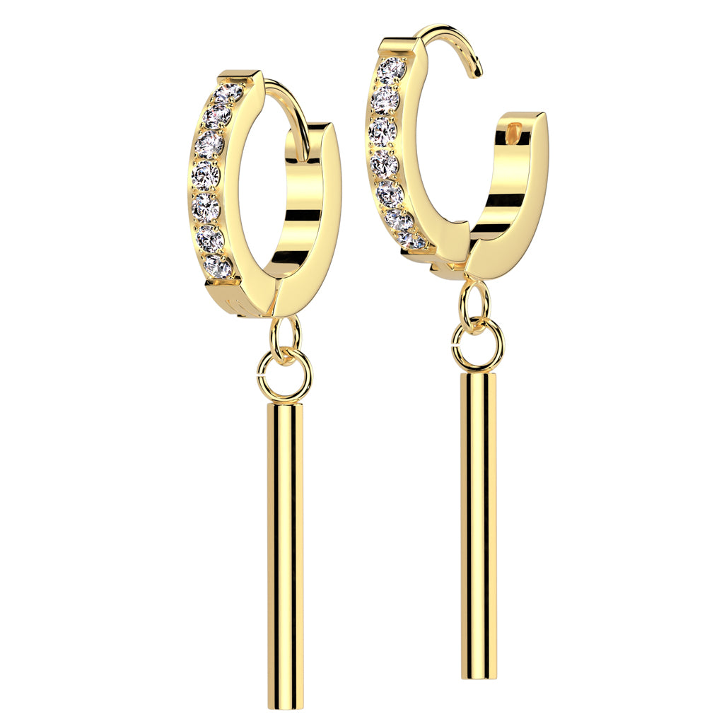 Minimalist Bar Dangle Cuff Earrings