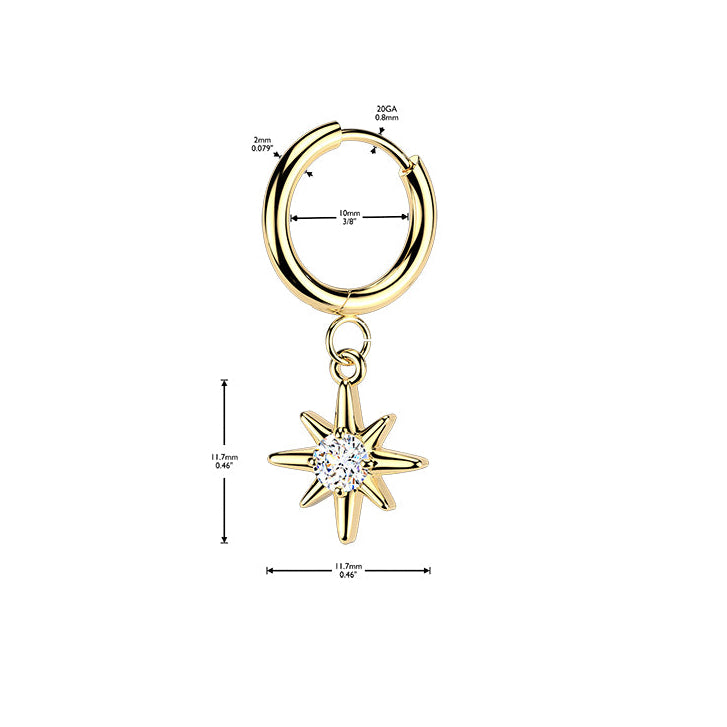 Star Sparkle Dangle Cuff Earrings