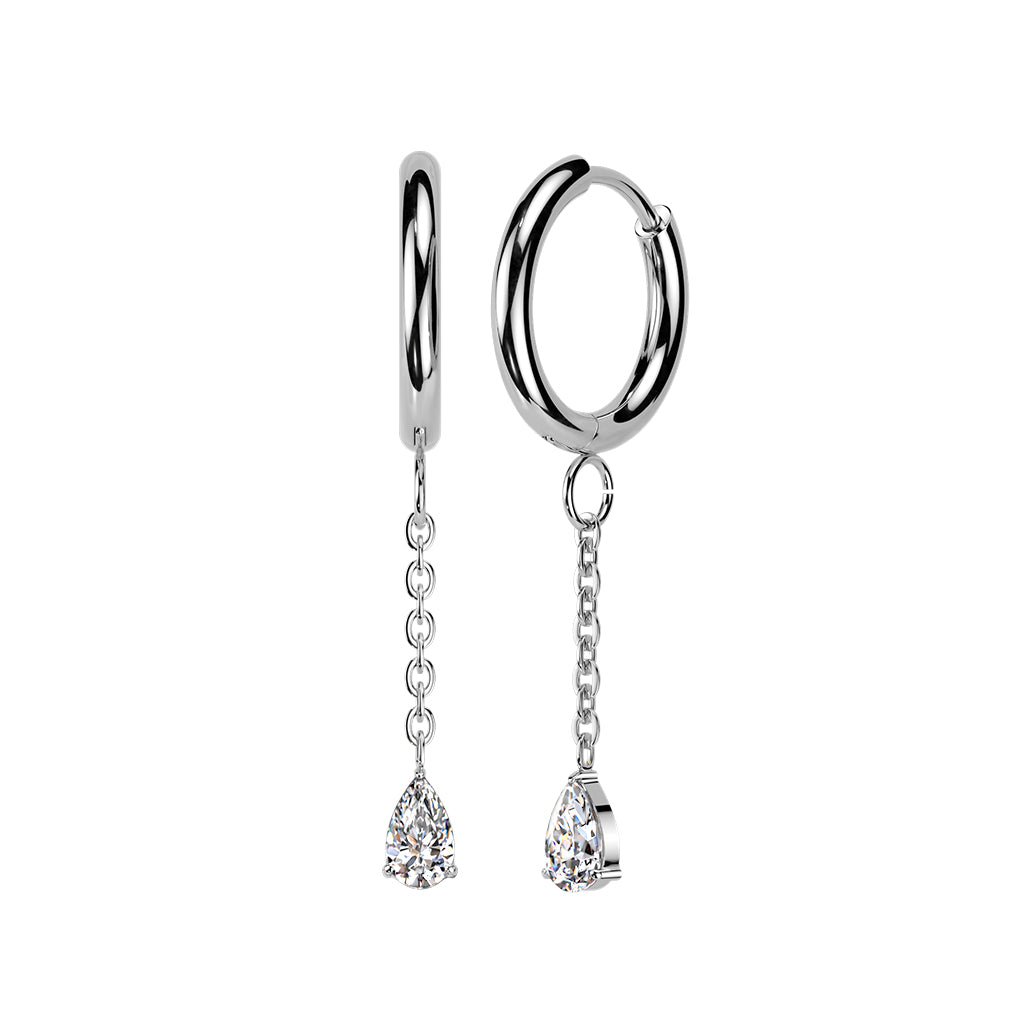 Claw-Set Teardrop Dangle Cuff Earrings