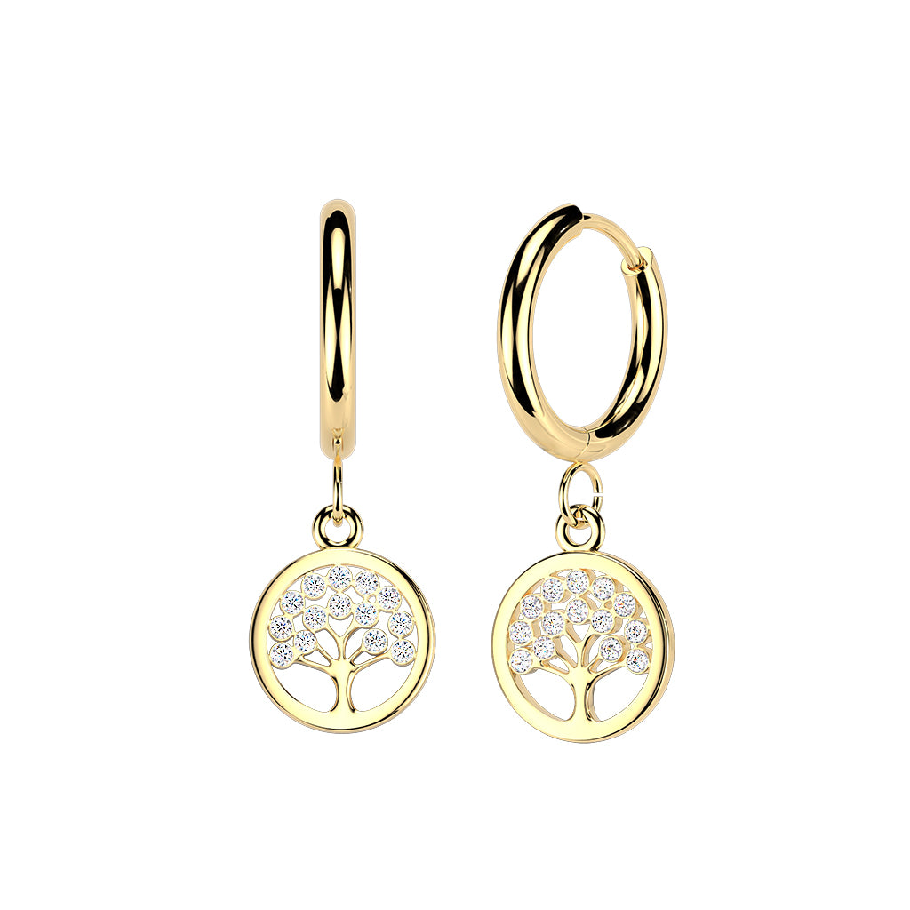Lifetree Crystal  Dangle Cuff Earrings