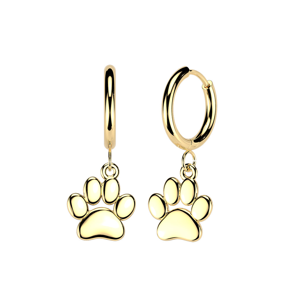 Paw Print Dangle Cuff Earrings