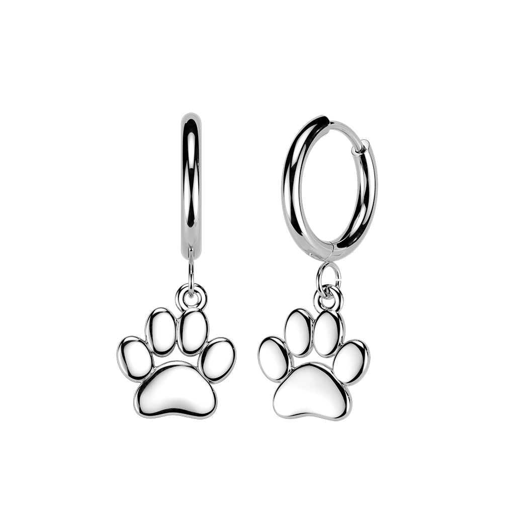 Paw Print Dangle Cuff Earrings