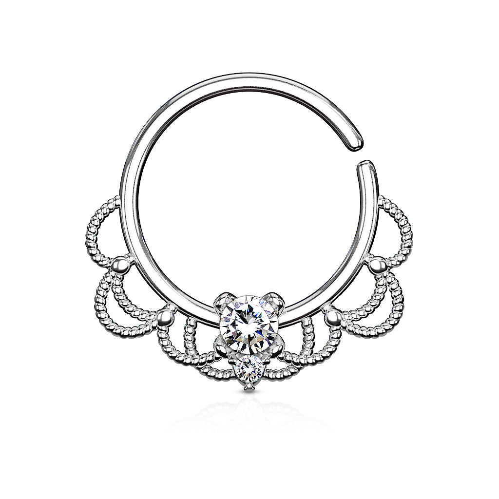 Crystal Filigree Bendable Ring 16g