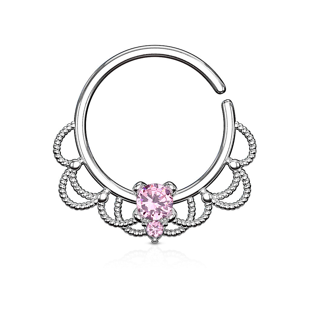 Crystal Filigree Bendable Ring 16g