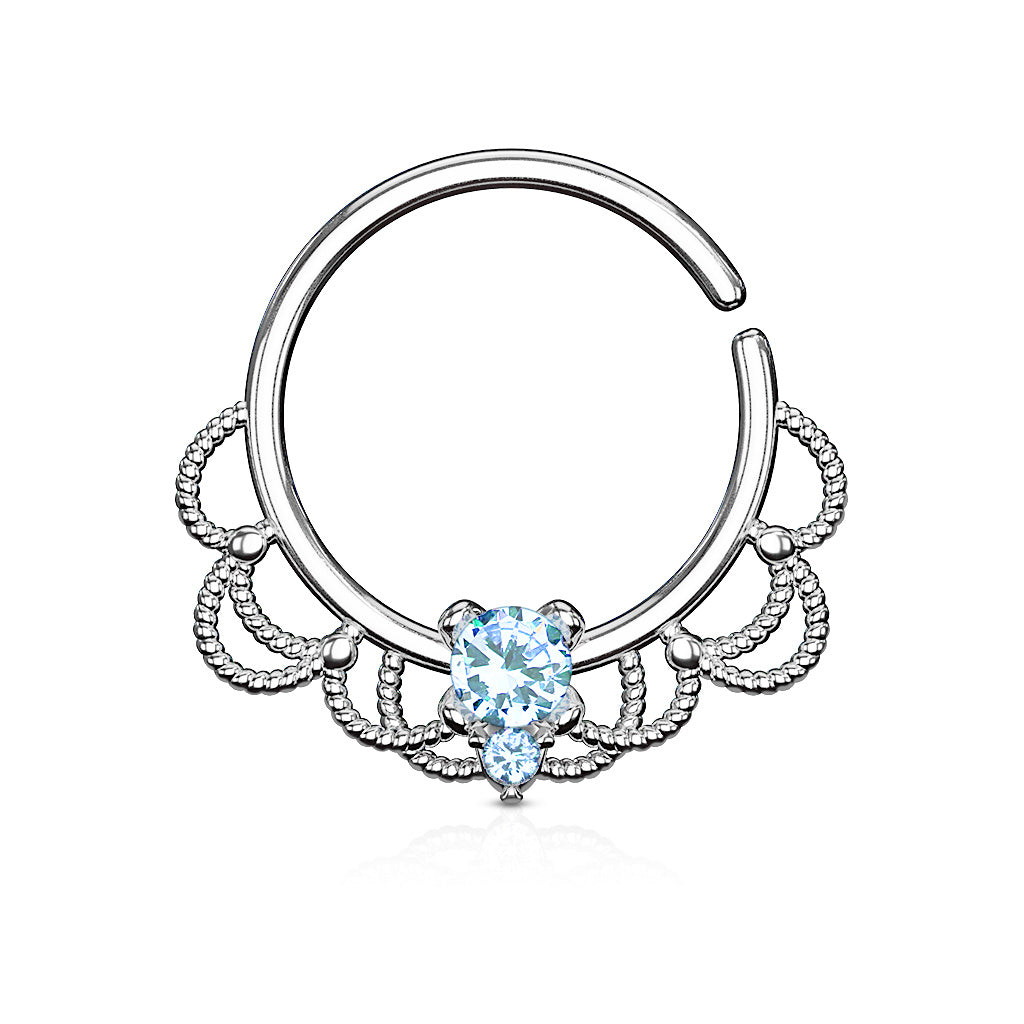 Crystal Filigree Bendable Ring 16g