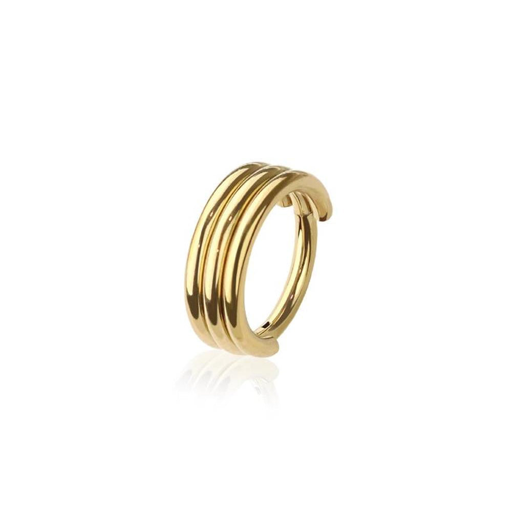 Premium Surgical Steel Triple Stacked Hinged Segment Ring 16g