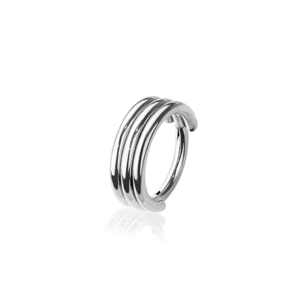 Premium Surgical Steel Triple Stacked Hinged Segment Ring 16g