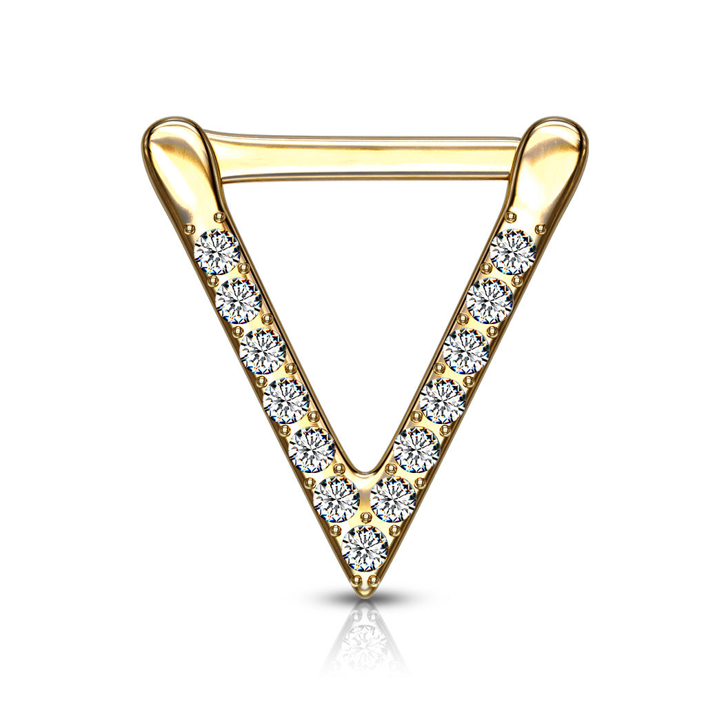 Premium Claw-Set Crystal Triangle Clicker 16g