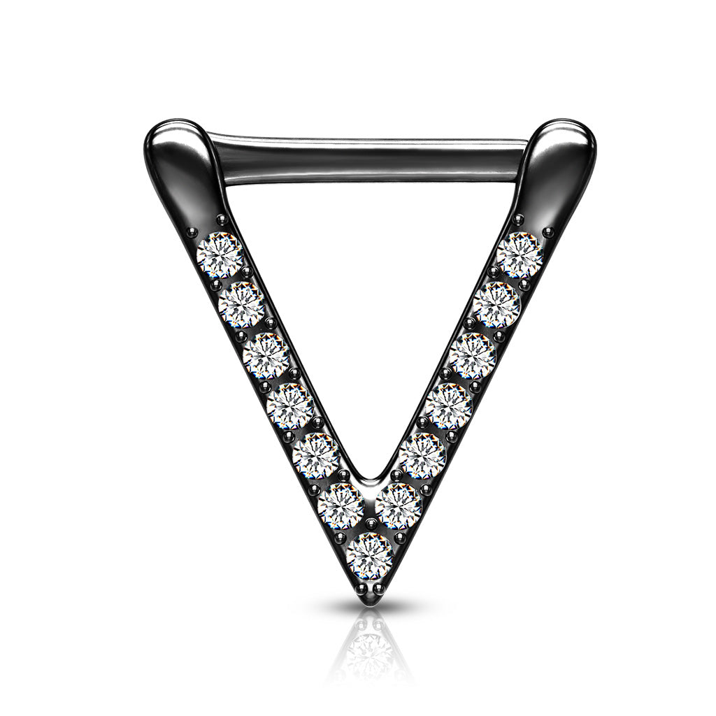 Premium Claw-Set Crystal Triangle Clicker 16g