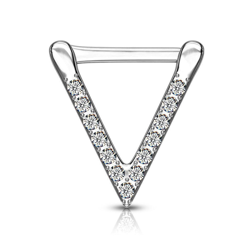 Premium Claw-Set Crystal Triangle Clicker 16g