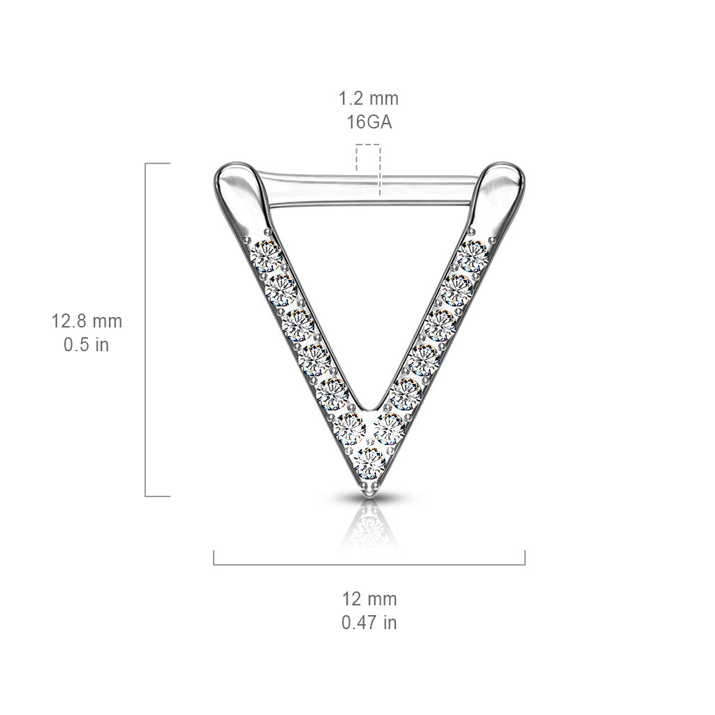 Premium Claw-Set Crystal Triangle Clicker 16g