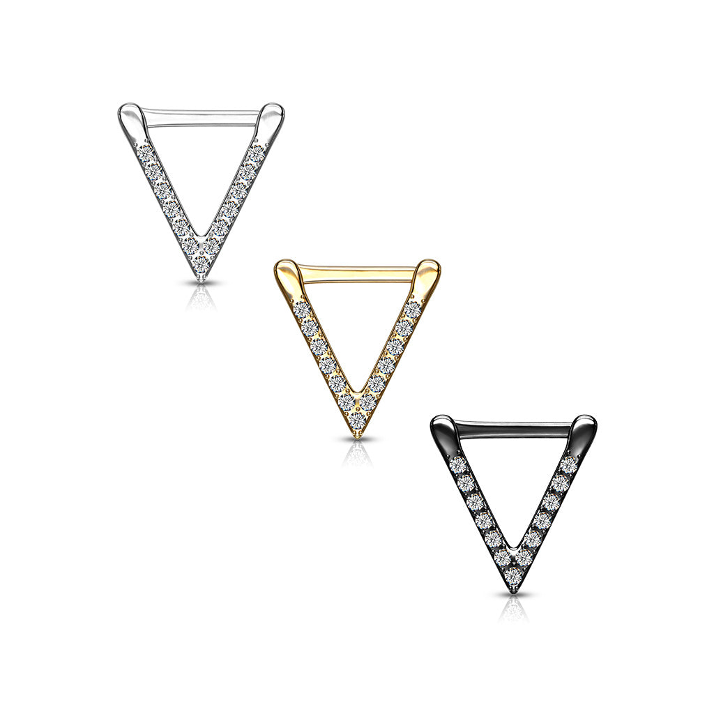 Premium Claw-Set Crystal Triangle Clicker 16g