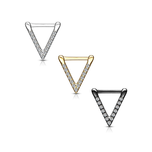 Premium Claw-Set Crystal Triangle Clicker 16g