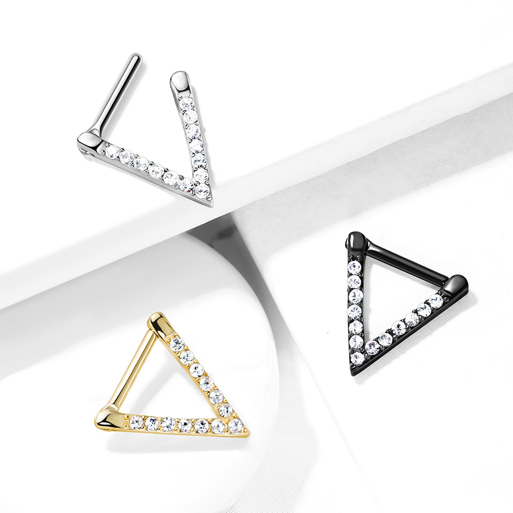 Premium Claw-Set Crystal Triangle Clicker 16g