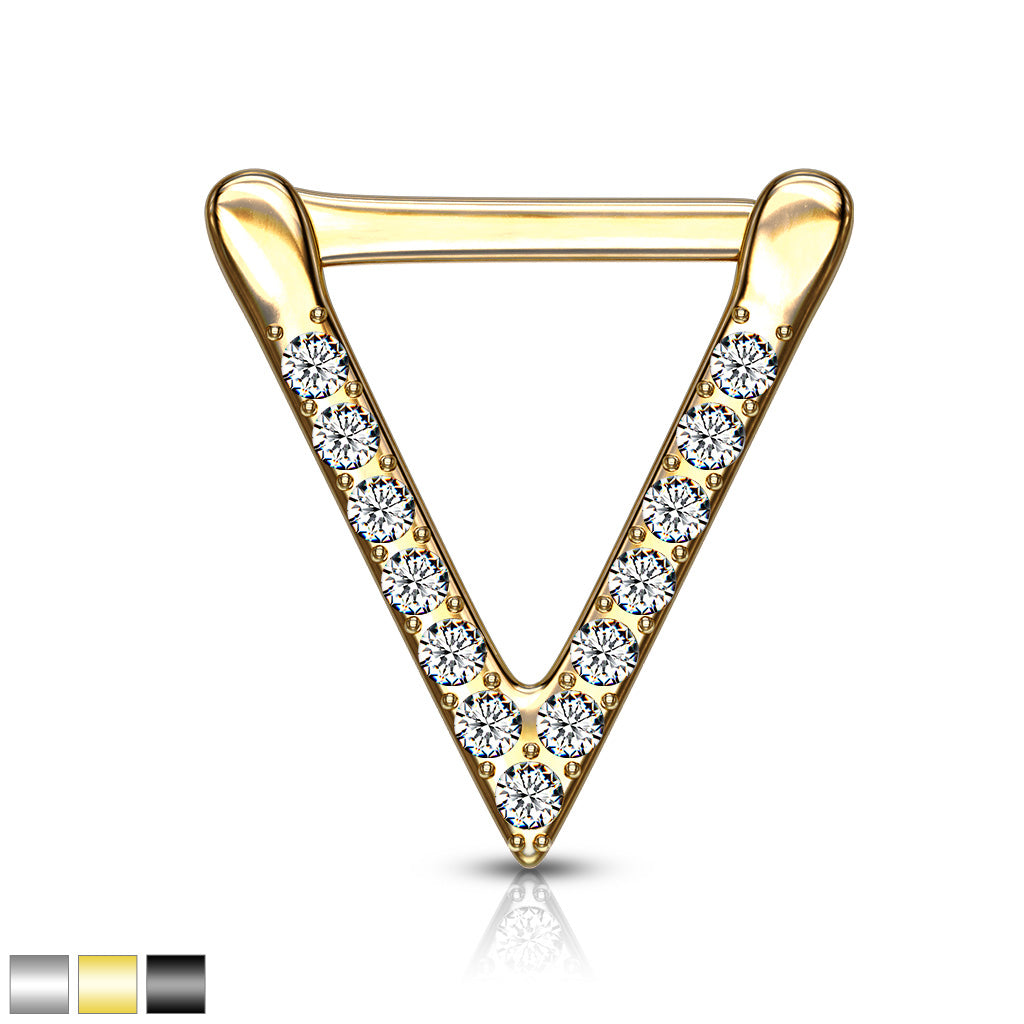 Premium Claw-Set Crystal Triangle Clicker 16g