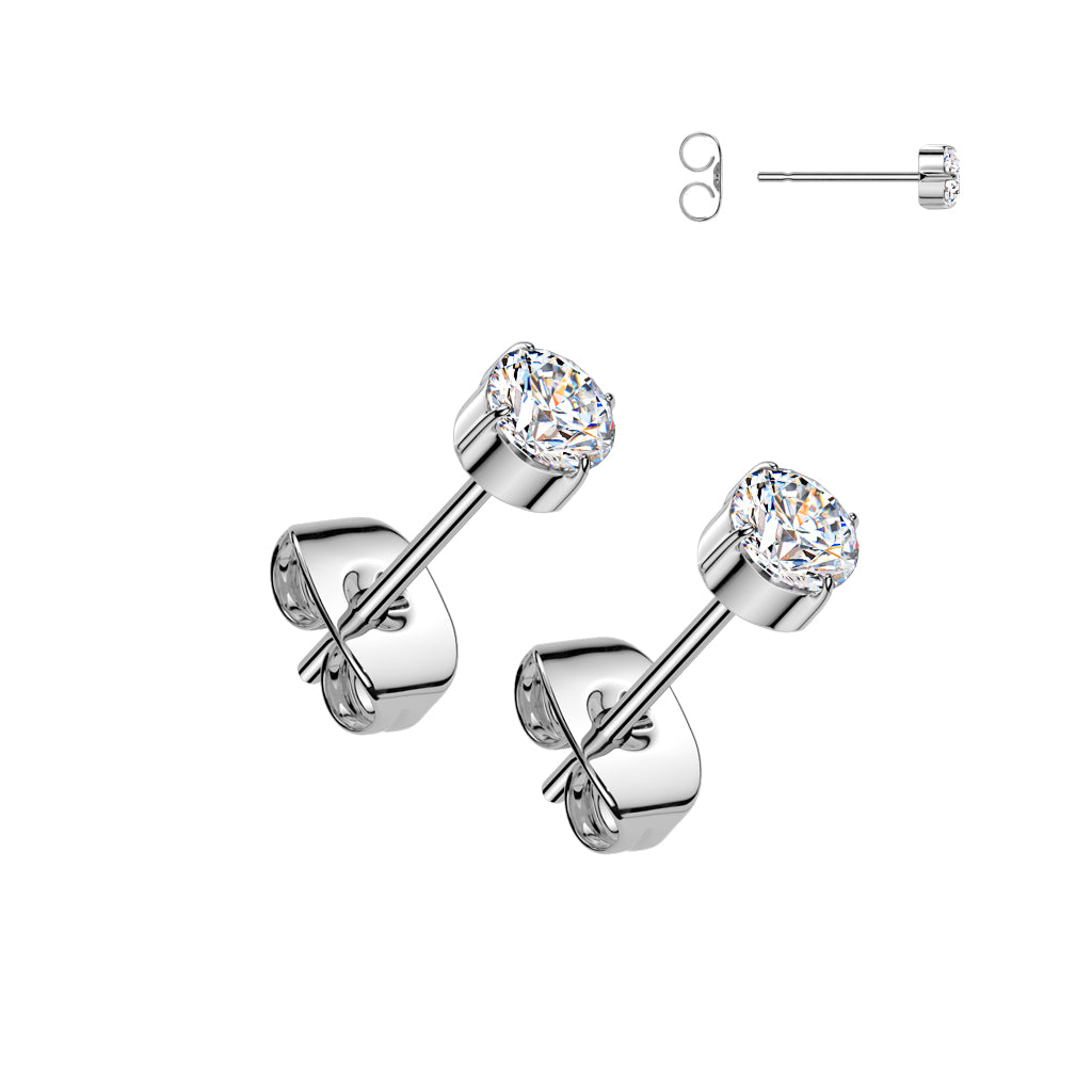 Premium G23 Titanium Claw-set Crystal Studs