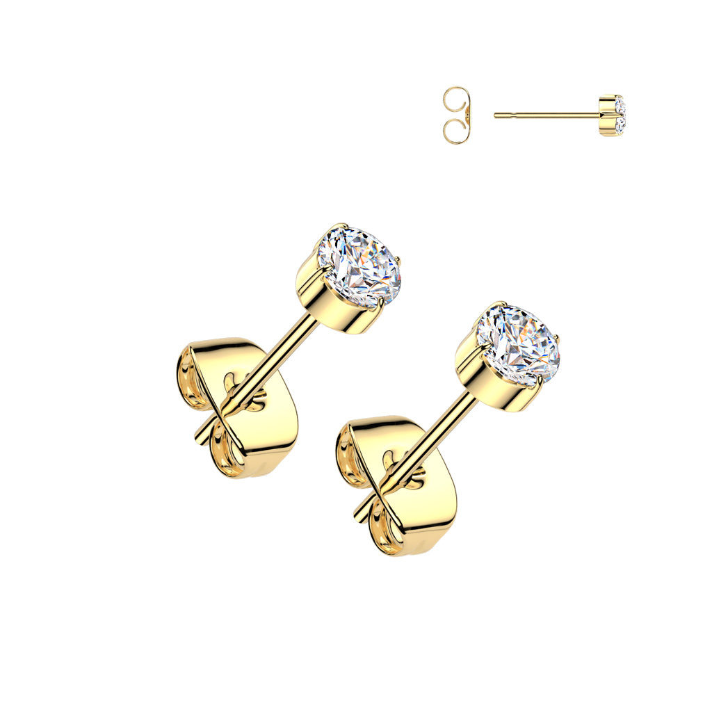 Premium G23 Titanium Claw-set Crystal Studs