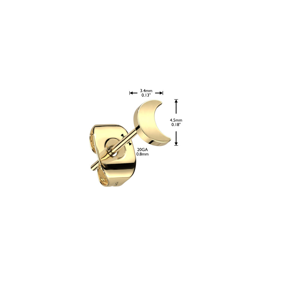 Premium G23 Titanium Crescent Moon Studs