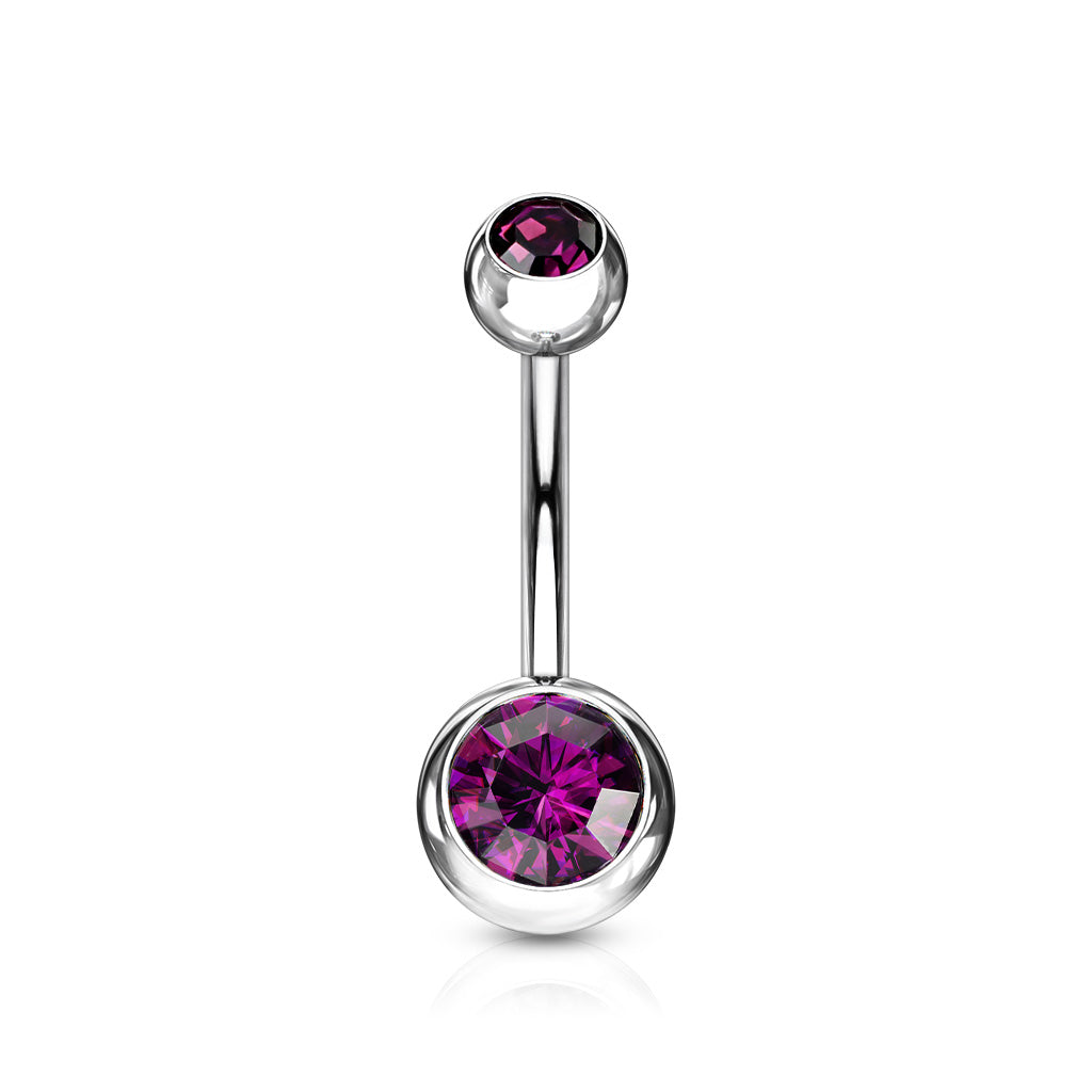 Premium G23 Titanium Crystal Navel Barbell Externally Threaded 14g