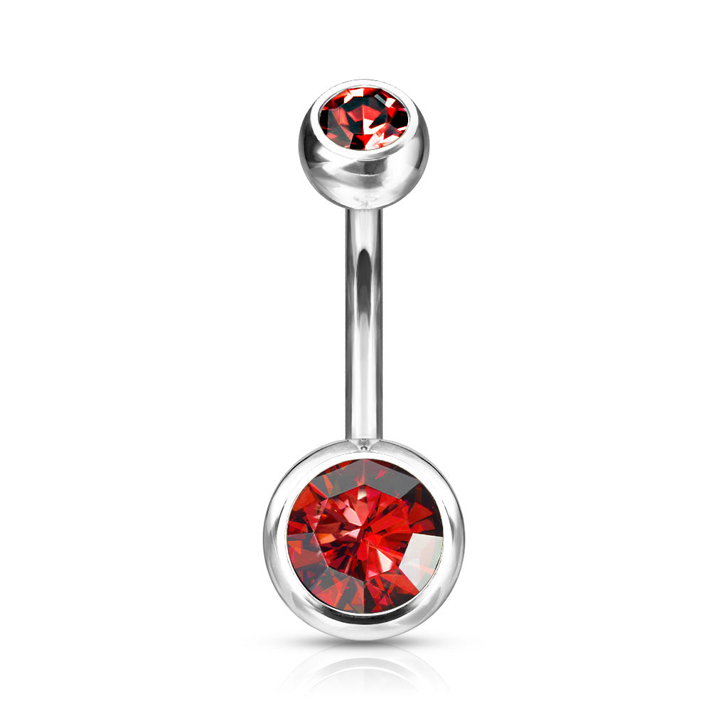 Premium G23 Titanium Crystal Navel Barbell Externally Threaded 14g
