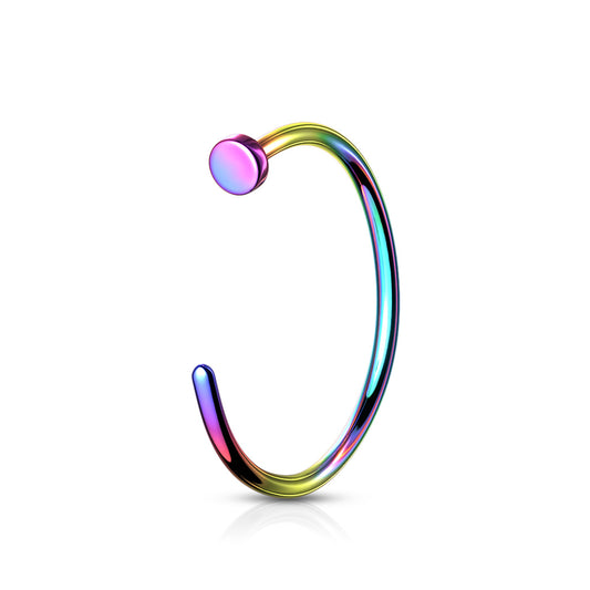 PREMIUM G23 Titanium Rainbow 3/4 Nose Hoop 20g-18g