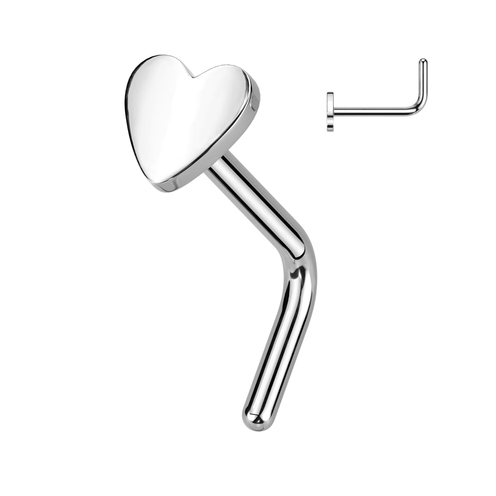 Premium G23 Titanium Heart Nose Pin