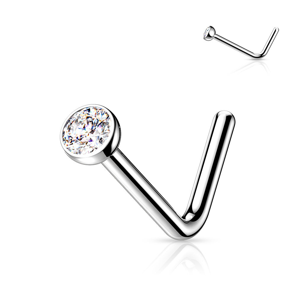 Premium G23 Titanium Crystal Nose Pin