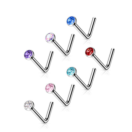 Premium G23 Titanium Crystal Nose Pin