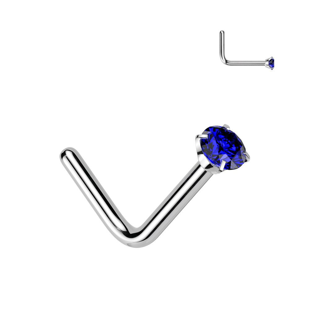 Premium G23 Titanium Claw-Set Crystal Nose Pin 20g