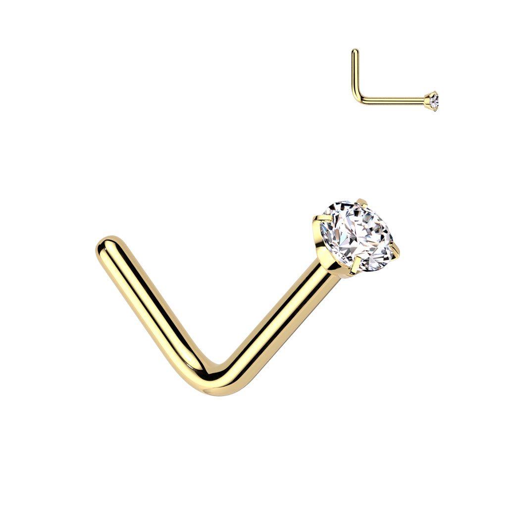 Premium G23 Titanium Claw-Set Crystal Nose Pin 20g