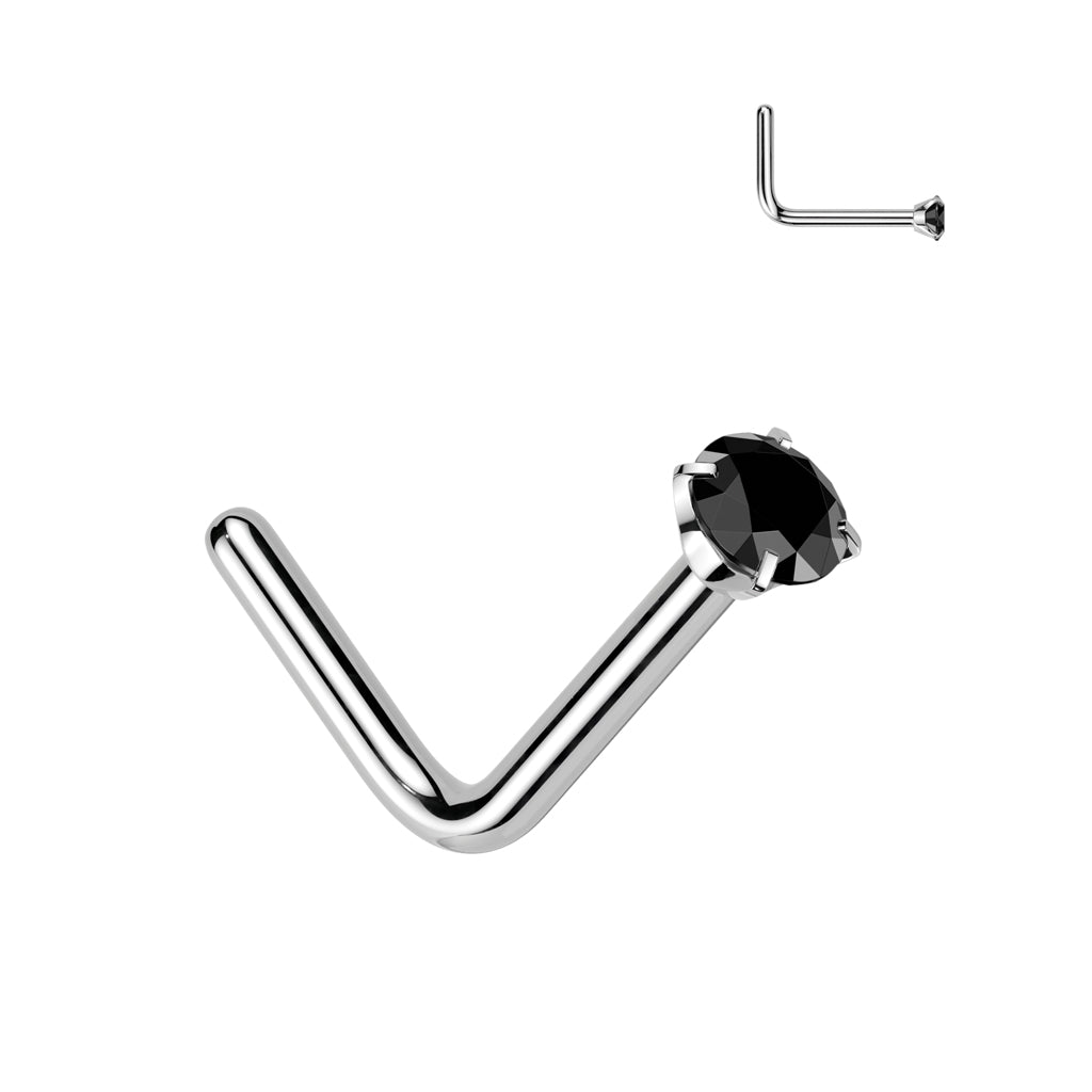 Premium G23 Titanium Claw-Set Crystal Nose Pin 20g