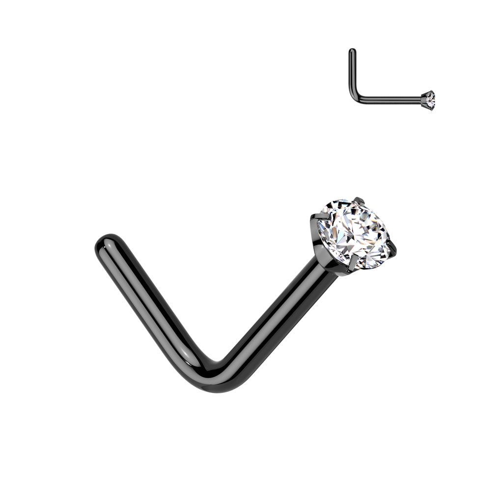 Premium G23 Titanium Claw-Set Crystal Nose Pin 20g