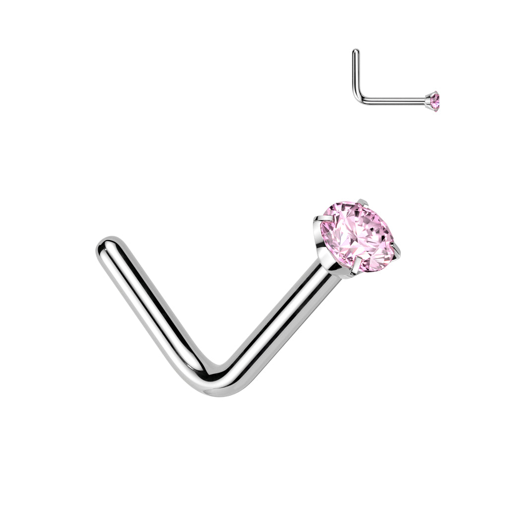 Premium G23 Titanium Claw-Set Crystal Nose Pin 20g