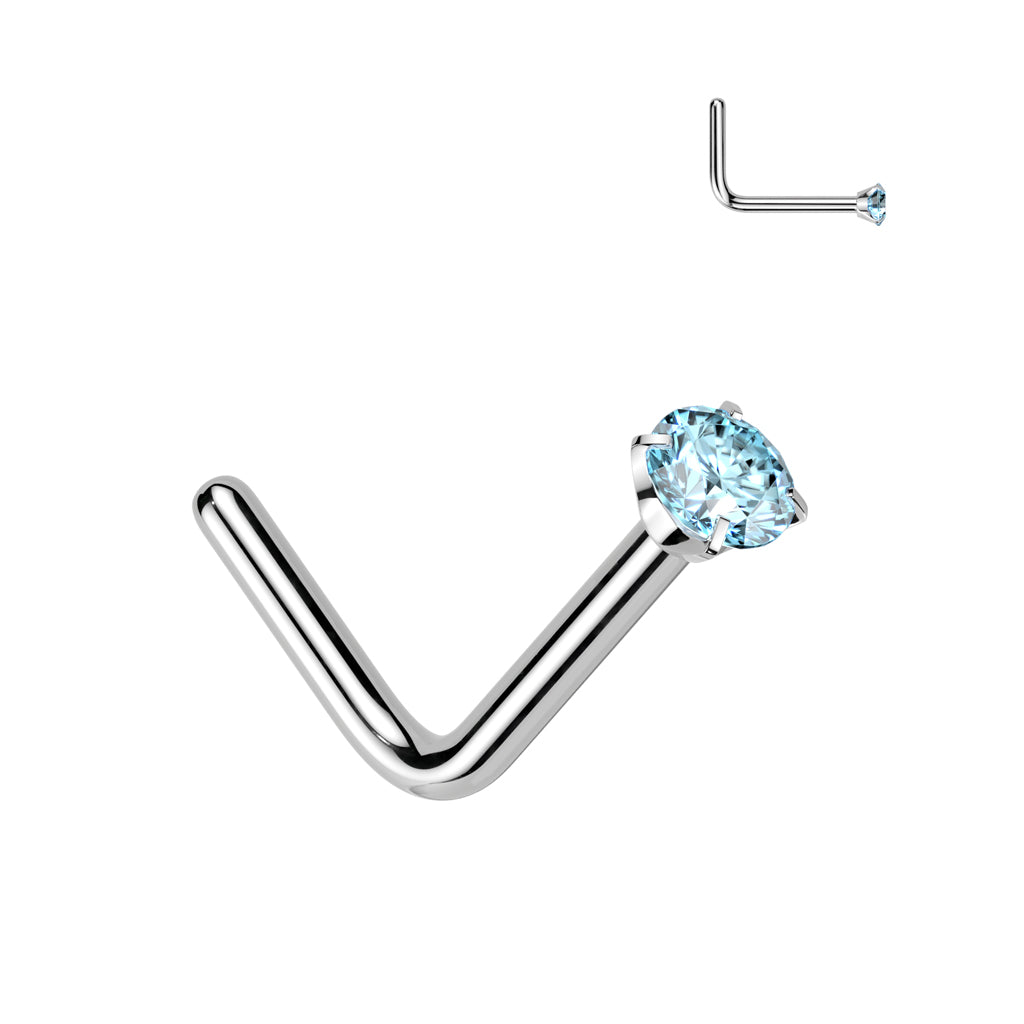 Premium G23 Titanium Claw-Set Crystal Nose Pin 20g