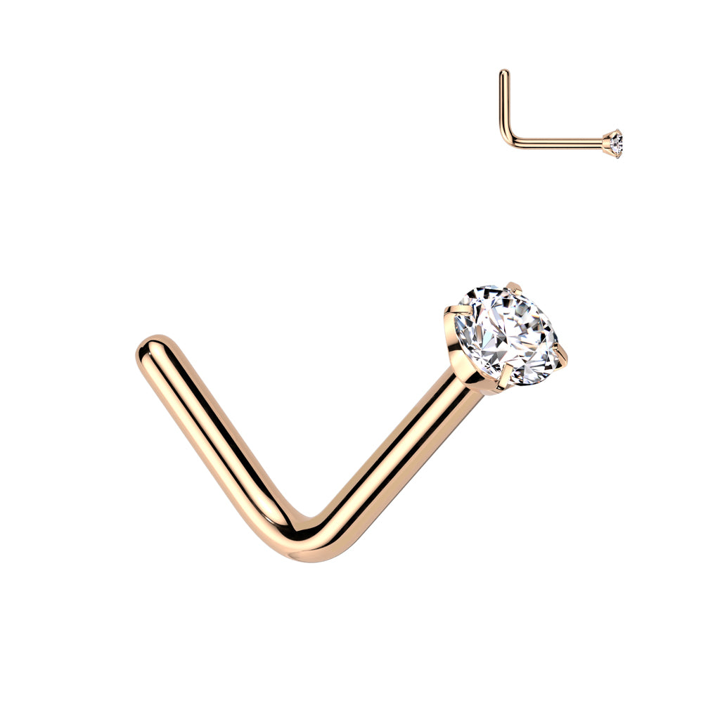 Premium G23 Titanium Claw-Set Crystal Nose Pin 20g