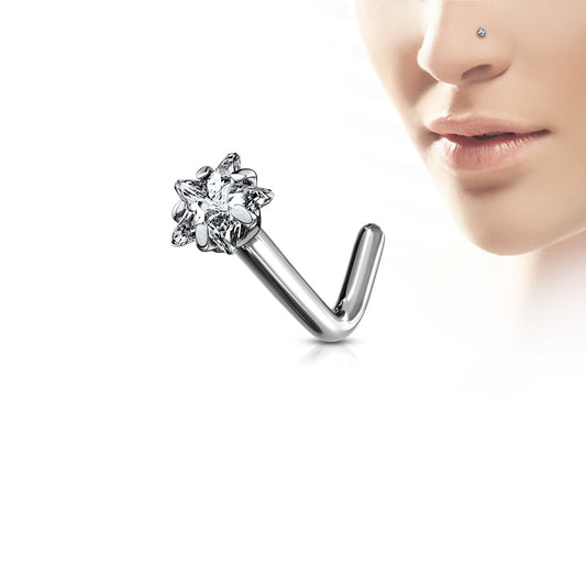 Premium G23 Titanium Claw-Set Star Crystal Nose Pin