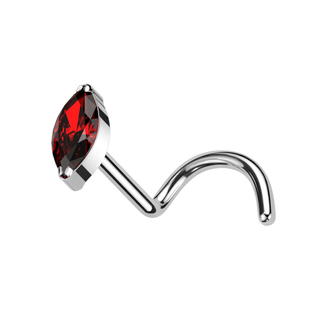 Premium G23 Titanium Marquise Claw-Set Nose Screw