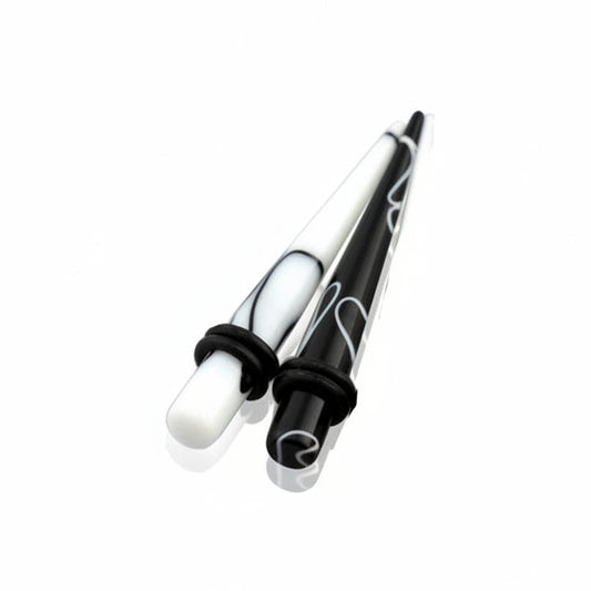 Marble Lucite Straight Tapers 14g-9/16"
