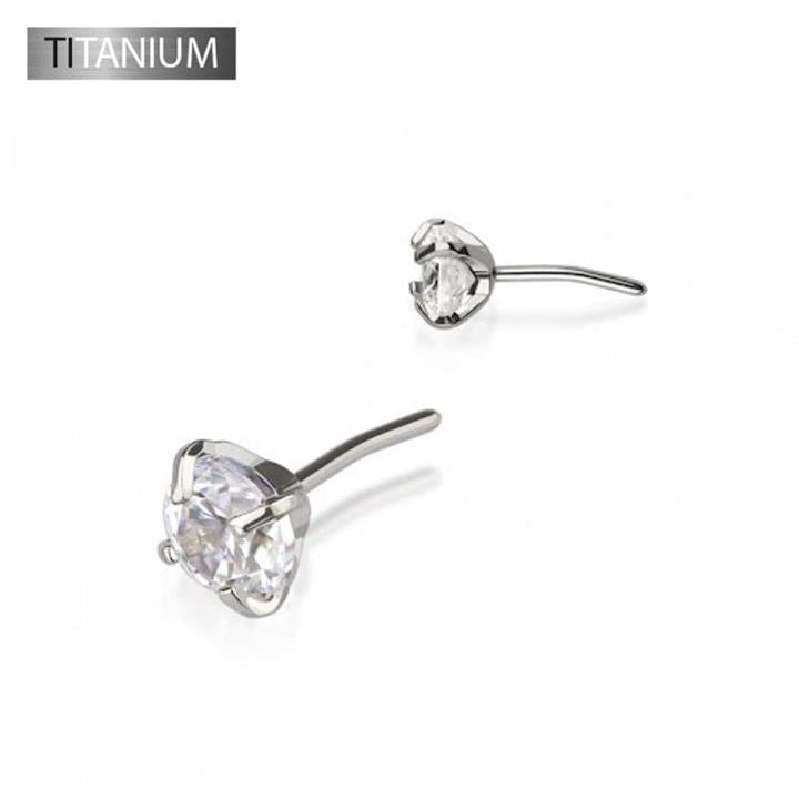 Premium G23 Titanium Round Base Claw-set Luxe Threadless Top