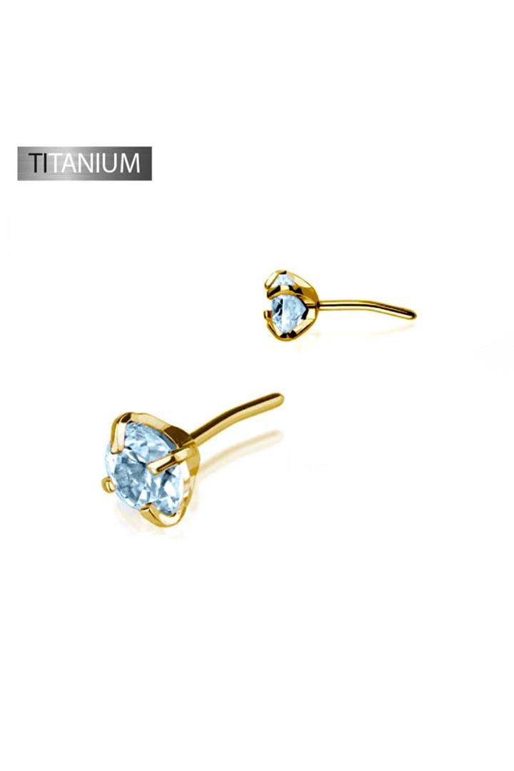 Premium G23 Titanium Flat Claw-set Luxe Threadless Top