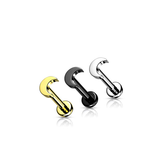PREMIUM G23 Titanium Simple Crescent Moon Flat Back 16g